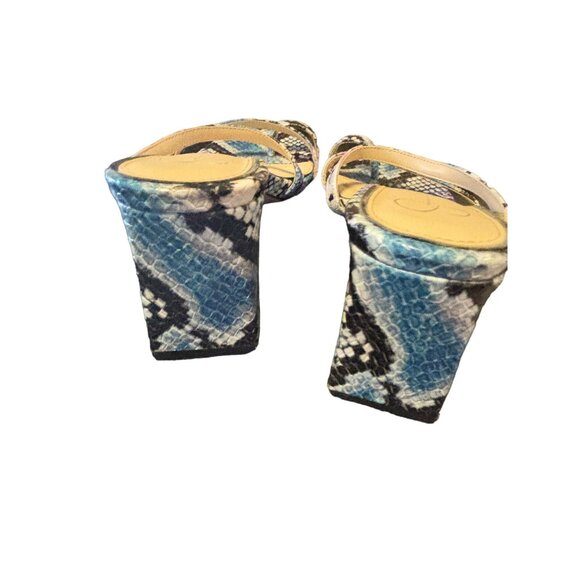 Jessica Simpson Blue Black White Snakeskin Heels Size 6M - Picture 8 of 10